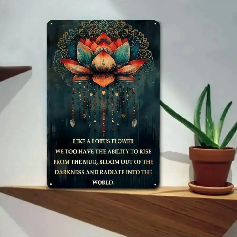 Lotus Flower metal sign